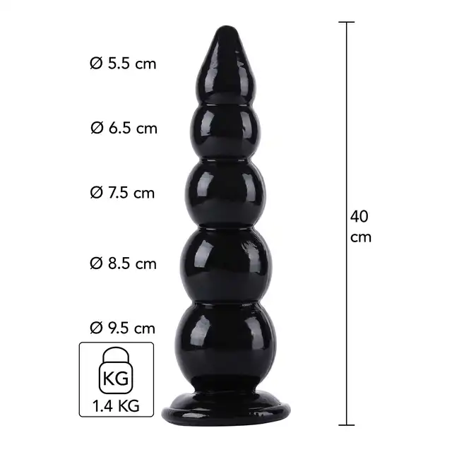 Hidden Desire - Extreme Buttplug Balls XXXL 40cm. Ogromna zabawka analna z szeroką podstawą i ekstremalnymi doznaniami