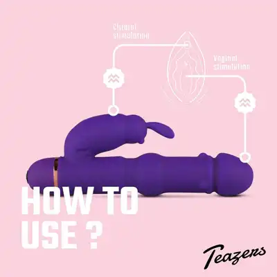 Teazers - Silicone Rabbit Vibrator Purple. Wyjątkowy wibrator króliczek z wieloma wypustkami, klasyka w nowoczesnej formie