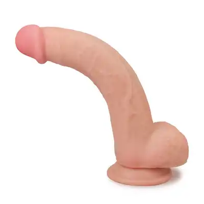 LoveToy - Sliding Skin Dual Leyer Dong 9". Hiperrealistyczne duże dildo z odczepianą przyssawką