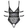 Cottelli Collection - Crotchless Bondage Body L. Zmysłowe body z odpinanymi paskami i kajdankami, idealne do zabaw bondage