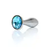 B-Series - Silver Plug Light Blue L. Ekskluzywny plug analny ze stali nierdzewnej z eleganckim diamencikiem