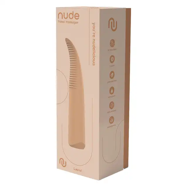 Nude - Laurel Travel Massager. Podróżny masażer do przyjemności każdego miejsca intymnego z 10 wibracjami i 3 prędkościami