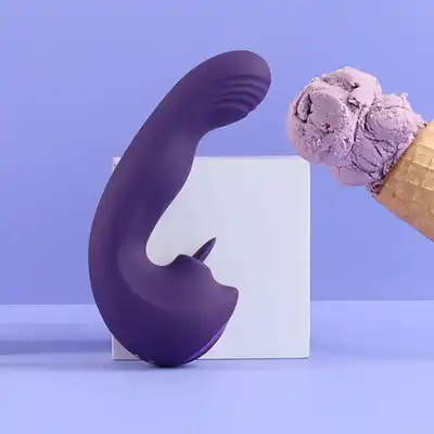 Vive - Yumi Triple Motor G-Spot Finger Motion Vibrator and Flickering Tongue Stimulator Purple. Wibrator punktu G, intensywna stymulacja dzięki ruchowi „come-hither” i wibrującemu językowi
