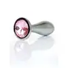 B-Series - Silver Plug Rose M. Luksusowy korek analny ze stali nierdzewnej z eleganckim diamencikiem w kolorze różowym