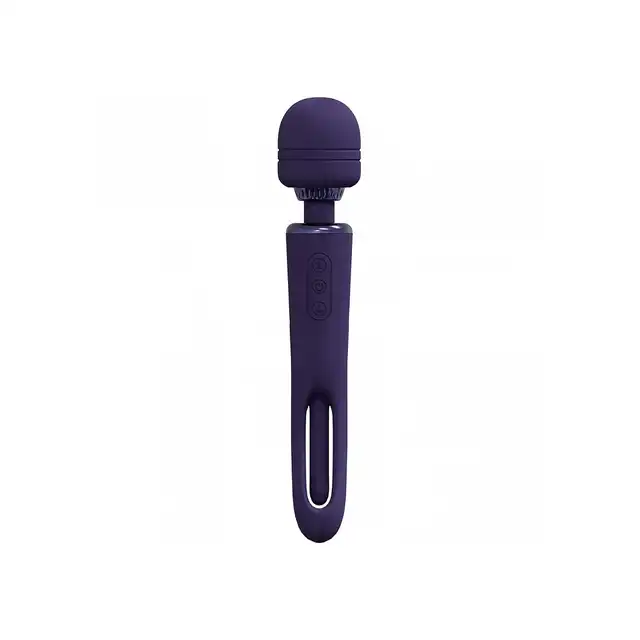 Vive Kiku - Double Ended Wand with Innovative G-Spot Flapping Stimulator - Purple