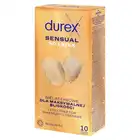Durex - Sensual No Latex 10 szt. Nie lateksowe prezerwatywy idealne dla alergików zapewniające intensywne doznania