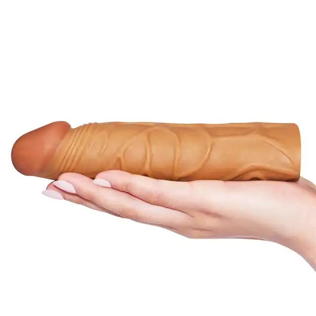 LoveToy - 1 Pleasure X-tender. Realistyczne przedłużenie penisa z reagującym na temperaturę materiałem