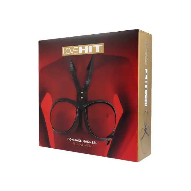 Virgite - Woman Breast Harness Mod. 1 Black. Odważny, elegancki harness na biust z wegańskiej skóry, który łączy wyjątkowy design z komfortem