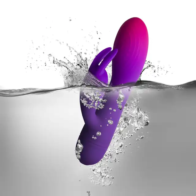 Rocks Off - Glo-Girl Rabbit Purple. Miękka, bezpieczna dla ciała silikonowa powłoka i mocna podwójna stymulacja. 