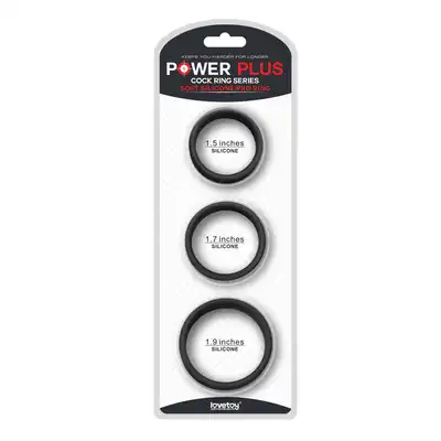 Lovetoy - Ringi Power plus silicone Pro. 3 szt. rózne elastyczne rozmiary na penisa i jądra.
