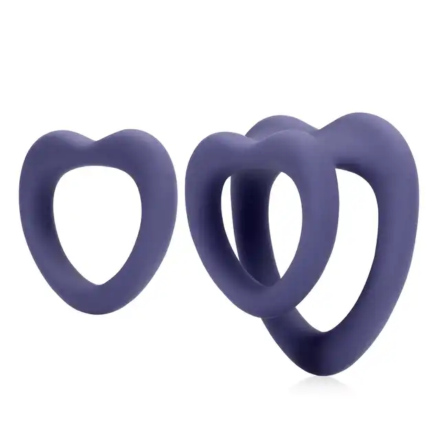 Loveline - Heart Cockring Set Violet Storm. Zestaw dwóch pierścieni erekcyjnych w kształcie serca