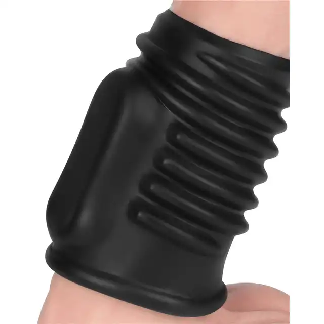 LoveToy - Spiral Knights Ring Vibrating Penis Sleeve. Żebrowana wibrująca nakładka na penisa, wzbogać swoje doznania i zwiększ wytrzymałość