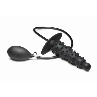Master Series - Ass Puffer Ribbed Inflatable Anal Plug. Pompowany korek analny o intensywnie stymulującej powierzchni wypustkowej