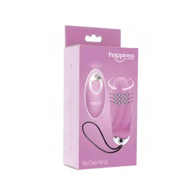 ToyJoy You Crack Me Up - Różowe jajeczko wibrujące z 7 trybami wibracji i ruchomymi koralikami, sterowane na pilota.