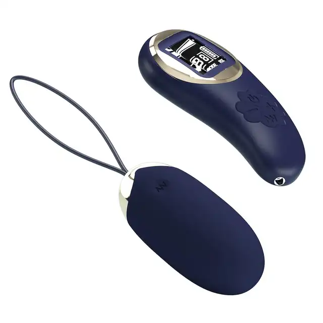 Pretty Love - Mina Blue Egg. Zdalnie sterowane wibrujące jajeczko o gładkiej konstrukcji z 10 trybami wibracji