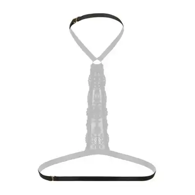 Christine - Strappy Harness Bralette Evening Kiss. Koronkowa bratelka ze złotymi detalami.