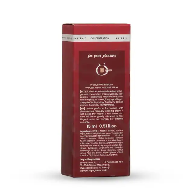Miyoshi Miyagi - Instinct Femme 15 ml. Perfumy z feromonami dla kobiet, które uwodzą zmysłowością i elegancją