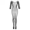 Christine - Catsuit Vaera Black. Zmysłowy bodystocking z otwartm krokiem. Prostota w odważnym i kuszącym wydaniu!
