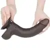 LoveToy – 8.5'' Sliding Skin Dual Layer Dong Black. Realistyczne dildo z przesuwającą się skórą i mocną przyssawką
