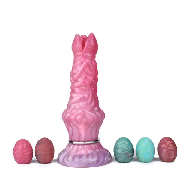 Kiotos Monstar - Cox AlienspawnCock. Unikalne, teksturowane dildo w intensywnych odcieniach różu i fioletu zapewniające kosmiczne doznania