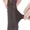 LoveToy - Dildo 7'' Sliding Skin Dual Layer Dong Black. Realistyczny penis z technologią podwójnej gęstości i ruchomą skórą dla maksymalnie naturalnych doznań.