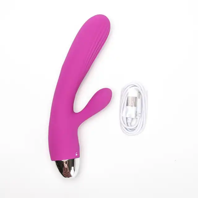 Velvet Touch – Wibrator Silikonowy Typ Króliczek Ładowany USB Fioletowy. Elegancki wibrator z funkcją magnetycznego uderzenia i podwójną stymulacją dla intensywnych doznań