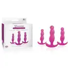 Excellent Power - X Combo Silicone Butt Plug Set (3 szt.). Różowy zestaw korków analnych dla początkujących i nie tylko