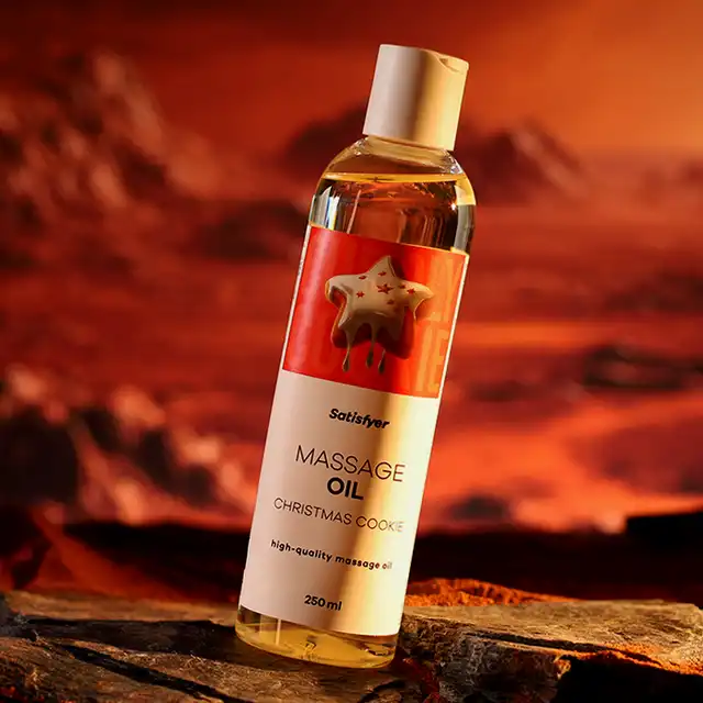 Satisfyer - Christmas Cookie High-Quality Massage Oil. Naturalny, olejek do masażu o zapachu ciasteczek świątecznych