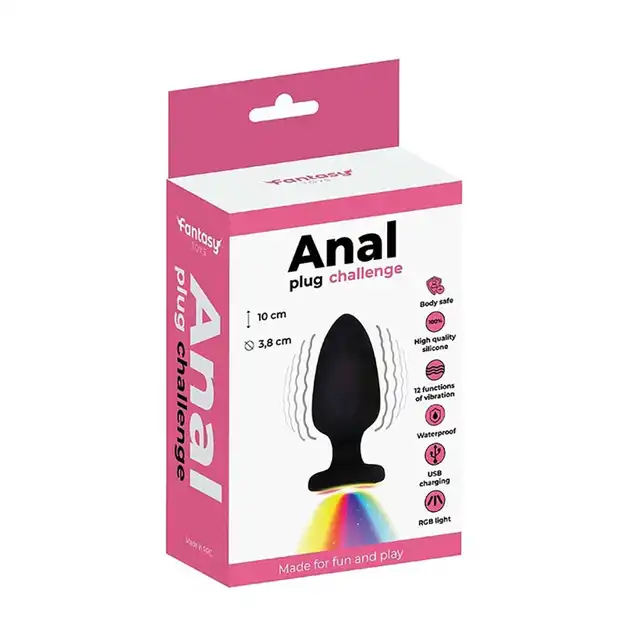 Fantasy - LED Light Vibrating Anal Plug. Wibrujący korek analny z podświetleniem LED i pilotem