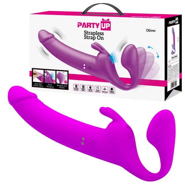 Party Up – Oliver. Wibrujący Strapless Strap-On, podwójna stymulacja i pełna bliskość bez uprzęży
