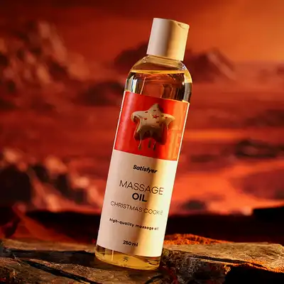 Satisfyer - Christmas Cookie High-Quality Massage Oil. Naturalny, olejek do masażu o zapachu ciasteczek świątecznych