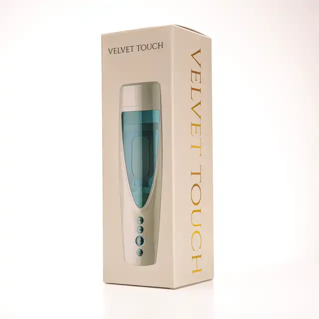 Velvet Touch – Masturbator z Wibracją i Ssaniem Wagina Cyberskóra Ładowany USB Biały. Zaawansowany masturbator z funkcją pchania, wiru i wibracji dla niezrównanych doznań