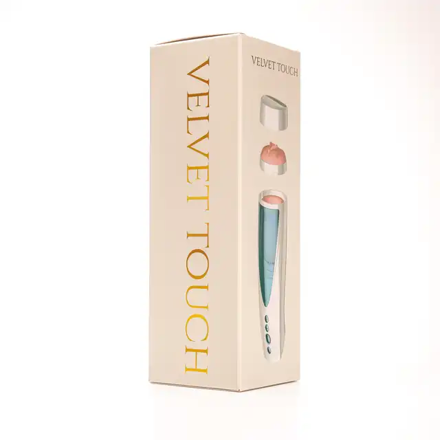 Velvet Touch – Masturbator z Wibracją i Ssaniem Wagina Cyberskóra Ładowany USB Biały. Zaawansowany masturbator z funkcją pchania, wiru i wibracji dla niezrównanych doznań