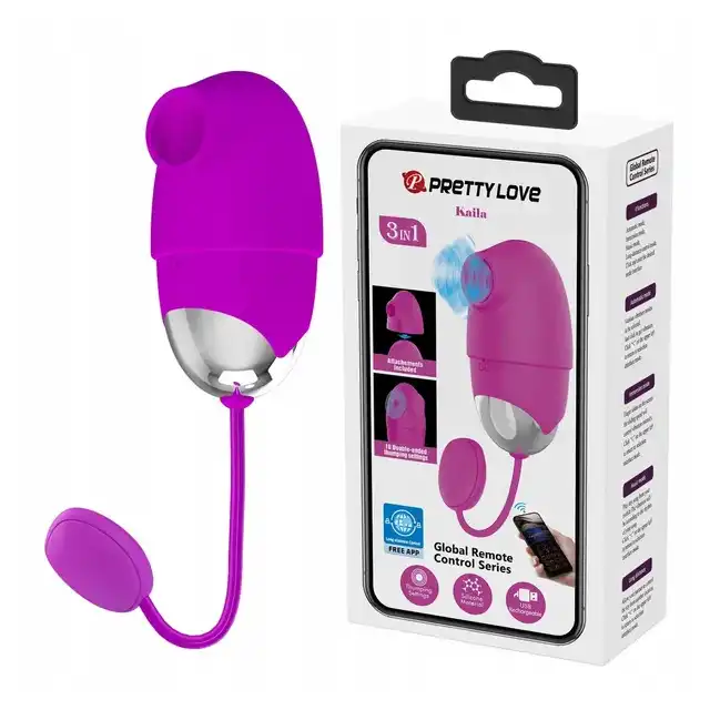 Pretty love - Kaila. Wibrujące jajeczko stymulujące z dodatkową nakładką do łechtaczki. 