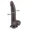 LoveToy – 8.5'' Sliding Skin Dual Layer Dong Black. Realistyczne dildo z przesuwającą się skórą i mocną przyssawką