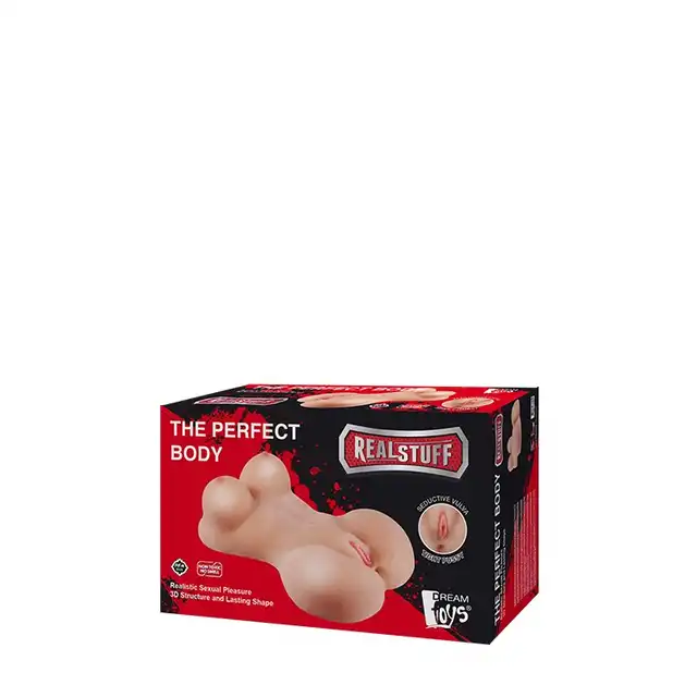 RealStuff - The Perfect Body. Realistyczny tors w pełnym rozmiarze z dwoma wejściami i naturalnym materiałem Real Feel