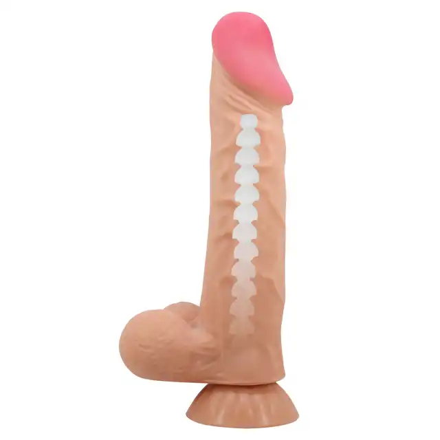 Baile – Sliding Skin 9,4''. Realistyczne dildo z innowacyjną technologią przesuwanej skóry, żyłkowanym trzonem i solidną przyssawką