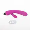 Velvet Touch – Wibrator Silikonowy Typ Króliczek Ładowany USB Fioletowy. Elegancki wibrator z funkcją magnetycznego uderzenia i podwójną stymulacją dla intensywnych doznań