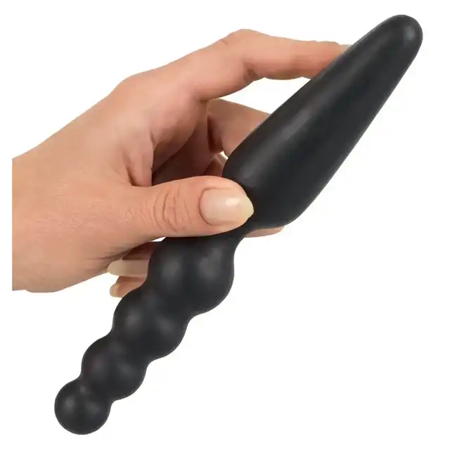 NMC – Buttplug Ass-Jacker. Dwustronna czarna, silikonowa zatyczka analna.