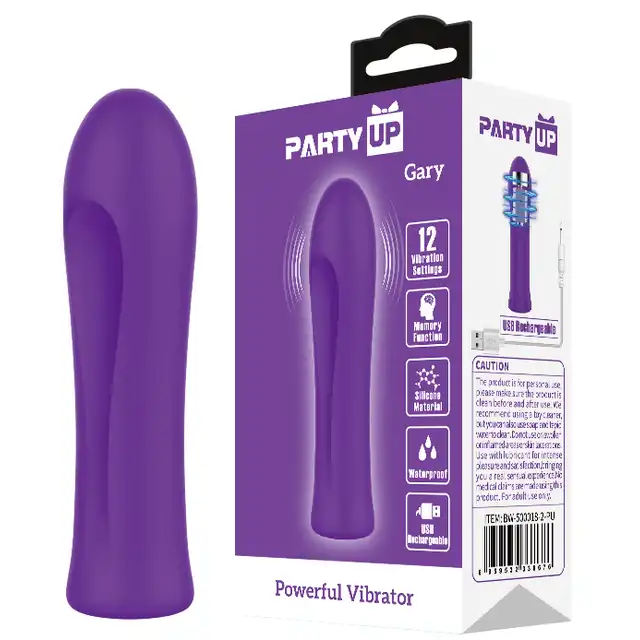 Party Up – Gary. Mini wibrator bullet, dyskretny rozmiar, maksymalna moc doznań w uroczym fioltowym kolorze