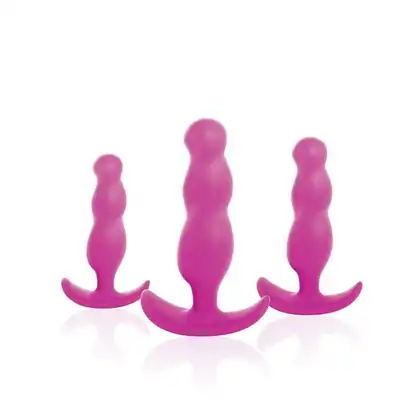 Excellent Power - X Combo Silicone Butt Plug Set (3 szt.). Różowy zestaw korków analnych dla początkujących i nie tylko
