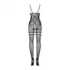 Obsessive - F213 XL/XXL Black. Bodystocking koronkowy, perfekcyjnie przylegający. 