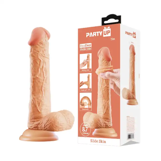 Party Up - Tim. Potężne, realistyczne dildo zaprojektowane z myślą o tych, którzy pragną autentycznych i mocnych wrażeń