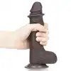LoveToy - Dildo 7'' Sliding Skin Dual Layer Dong Black. Realistyczny penis z technologią podwójnej gęstości i ruchomą skórą dla maksymalnie naturalnych doznań.