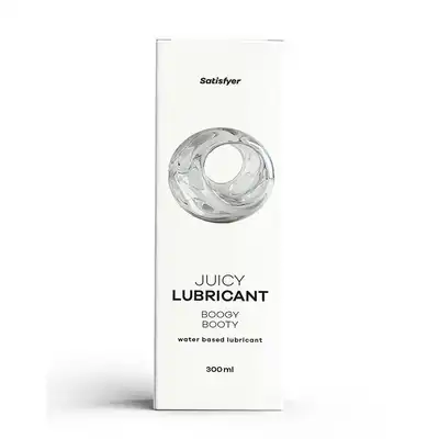 Satisfyer - Lubricant Juicy Boogy Booty 300ml. Specjalistyczny lubrykant analny na bazie wody, stworzony z myślą o wyjątkowych potrzebach delikatnej i wrażliwej skóry