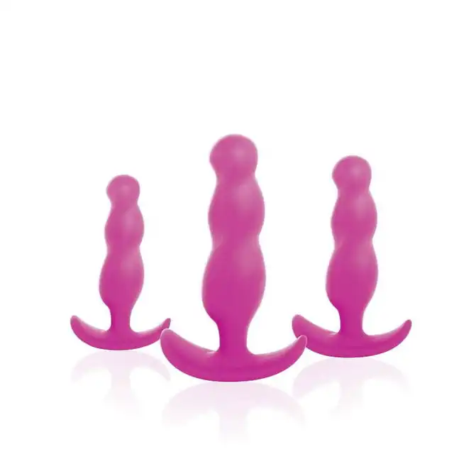 Excellent Power - X Combo Silicone Butt Plug Set (3 szt.). Różowy zestaw korków analnych dla początkujących i nie tylko
