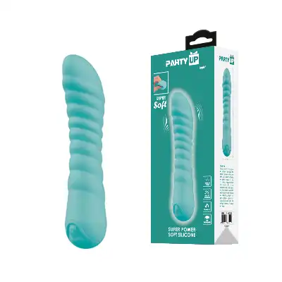 Party Up – Jaylei Blue. Żebrowany wibrator o miękkim dotyku, subtelność, moc i zmysłowy design