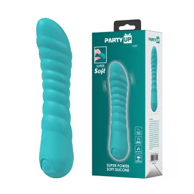 Party Up – Jaylei Blue. Żebrowany wibrator o miękkim dotyku, subtelność, moc i zmysłowy design