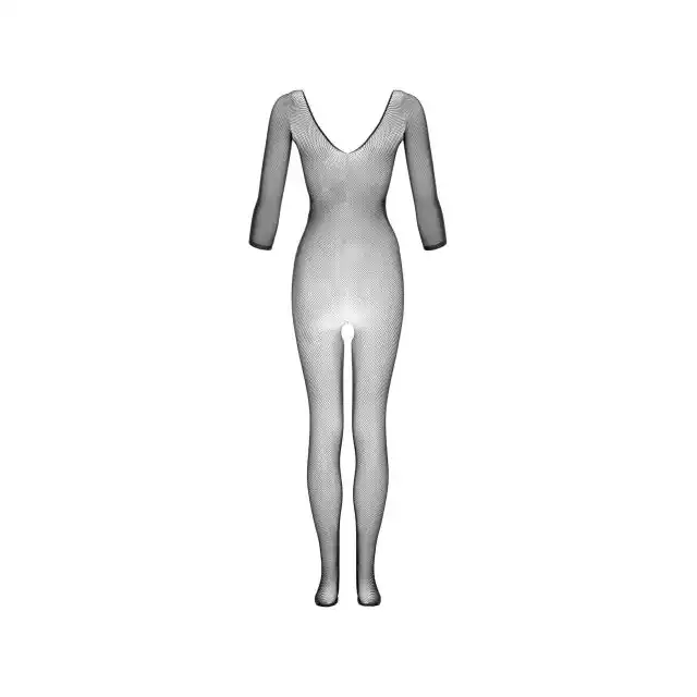 Christine - Catsuit Vaera Black. Zmysłowy bodystocking z otwartm krokiem. Prostota w odważnym i kuszącym wydaniu!