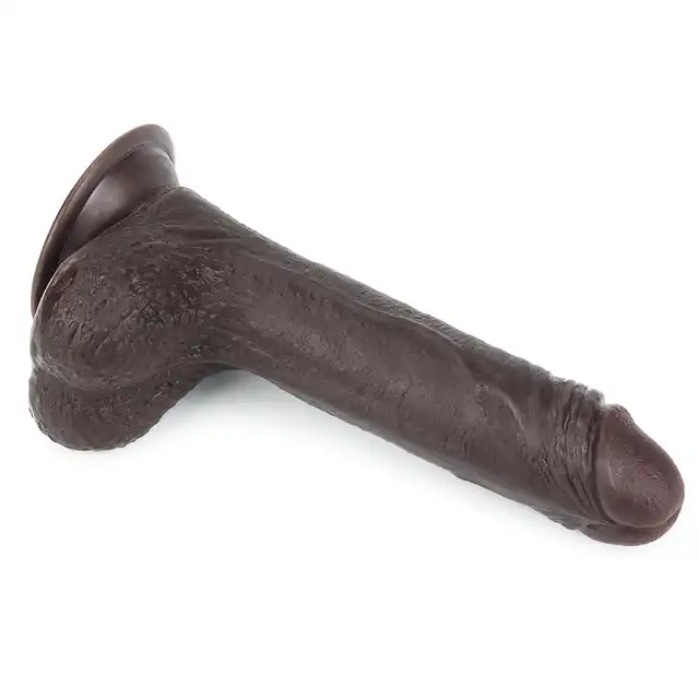 LoveToy - Dildo 7'' Sliding Skin Dual Layer Dong Black. Realistyczny penis z technologią podwójnej gęstości i ruchomą skórą dla maksymalnie naturalnych doznań.
